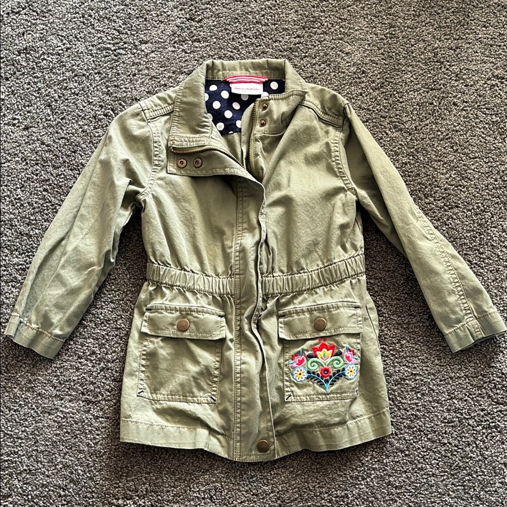 Hanna Andersson Green Utility Jacket with Drawstring Waist